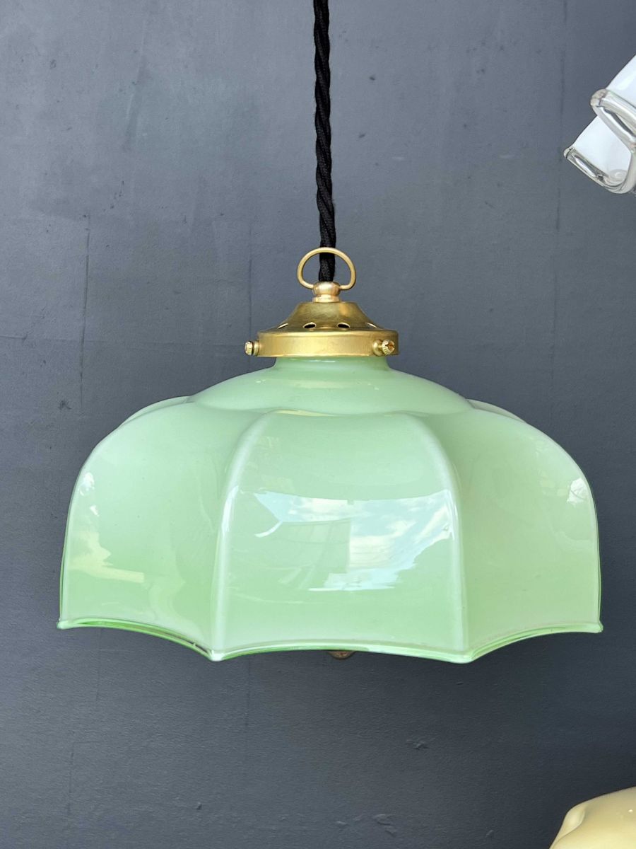 1 abat jour suspention so chic opaline lampe vintage – Image 6