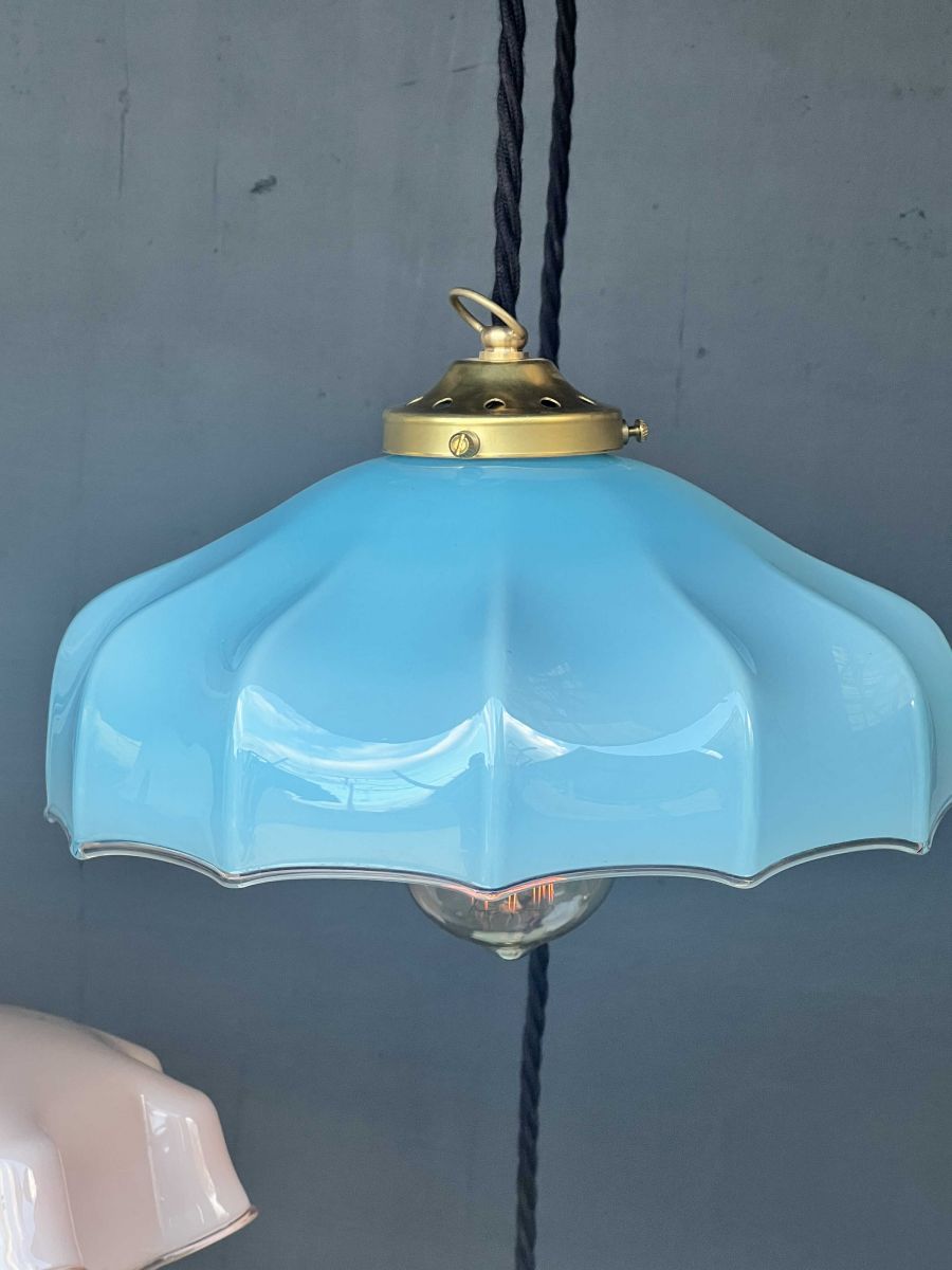 1 abat jour suspention so chic opaline lampe vintage – Image 10