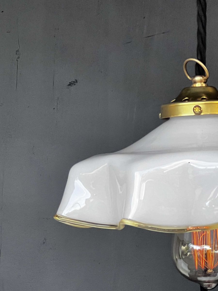 1 abat jour suspention so chic opaline lampe vintage – Image 6