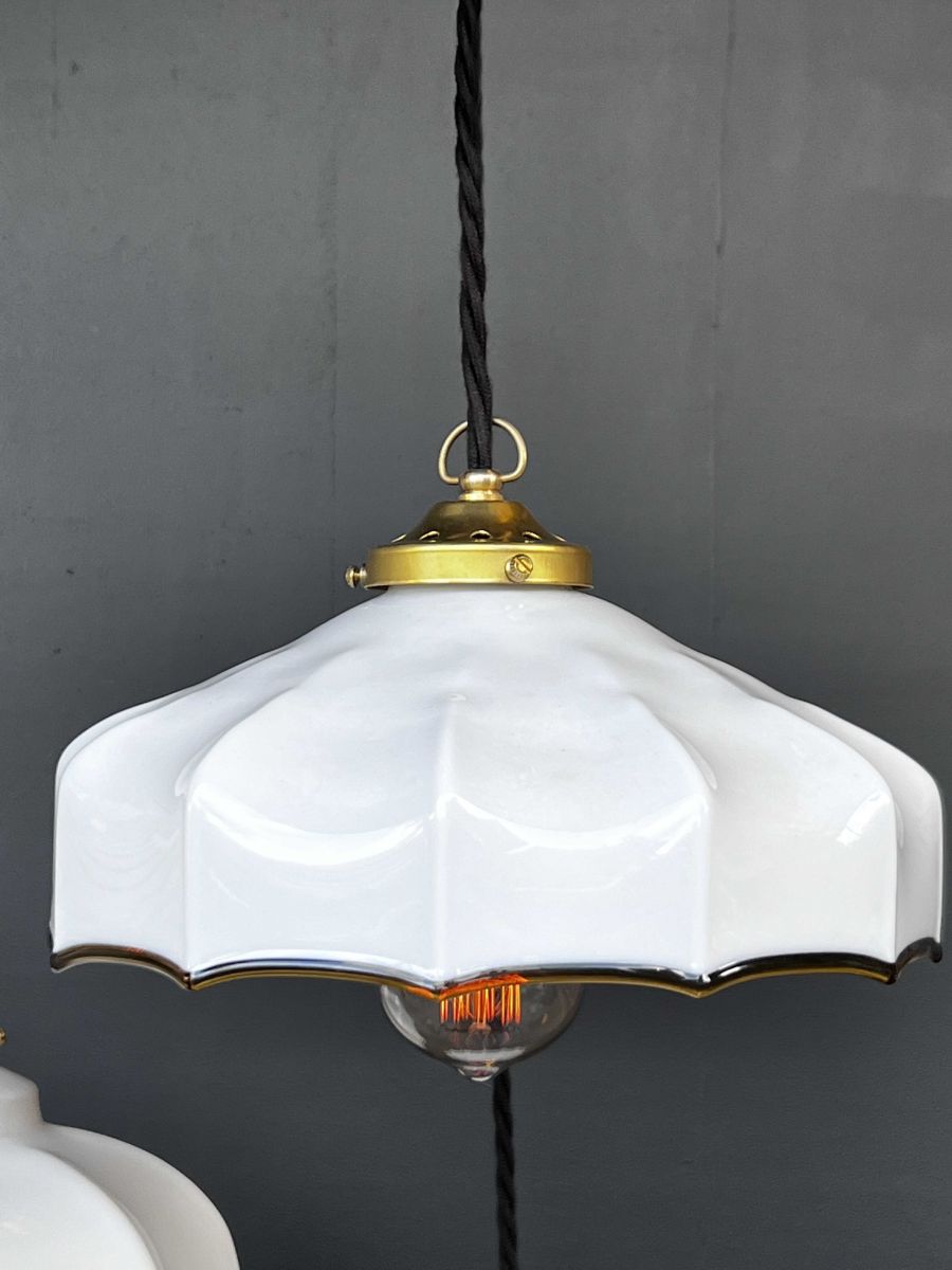 1 abat jour suspention so chic opaline lampe vintage – Image 9