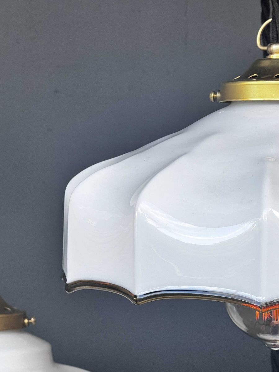 1 abat jour suspention so chic opaline lampe vintage – Image 10