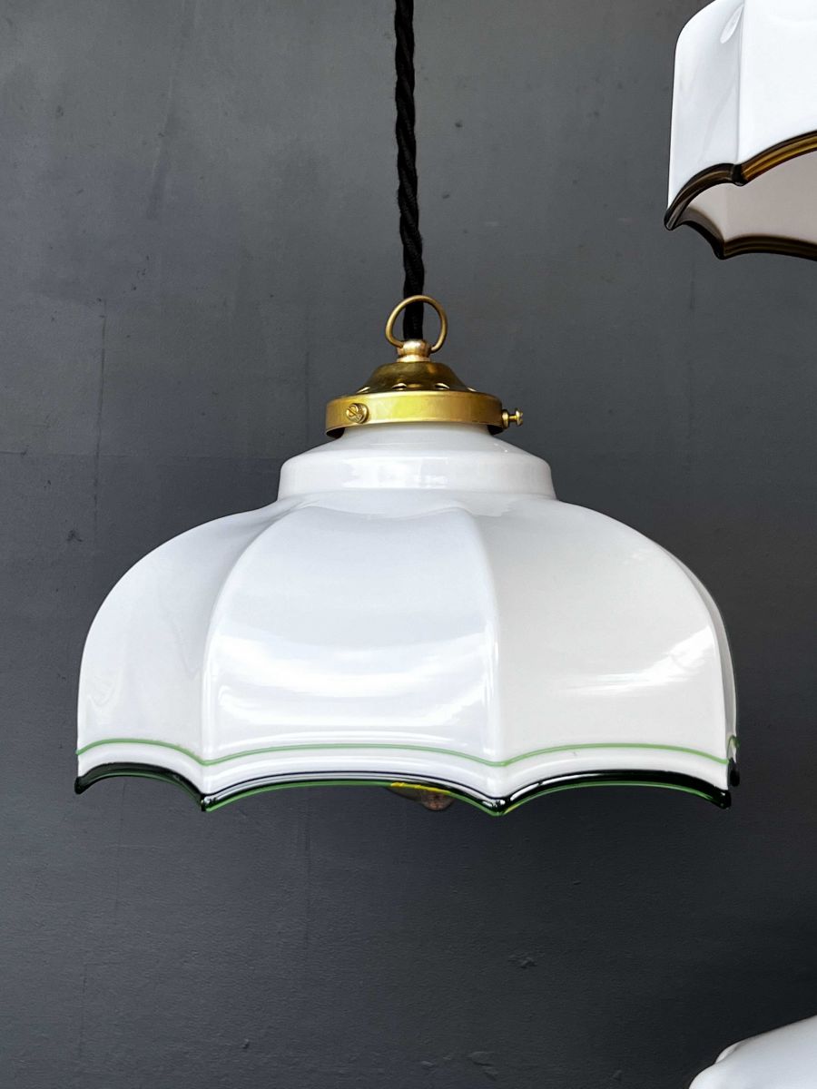 1 abat jour suspention so chic opaline lampe vintage – Image 11
