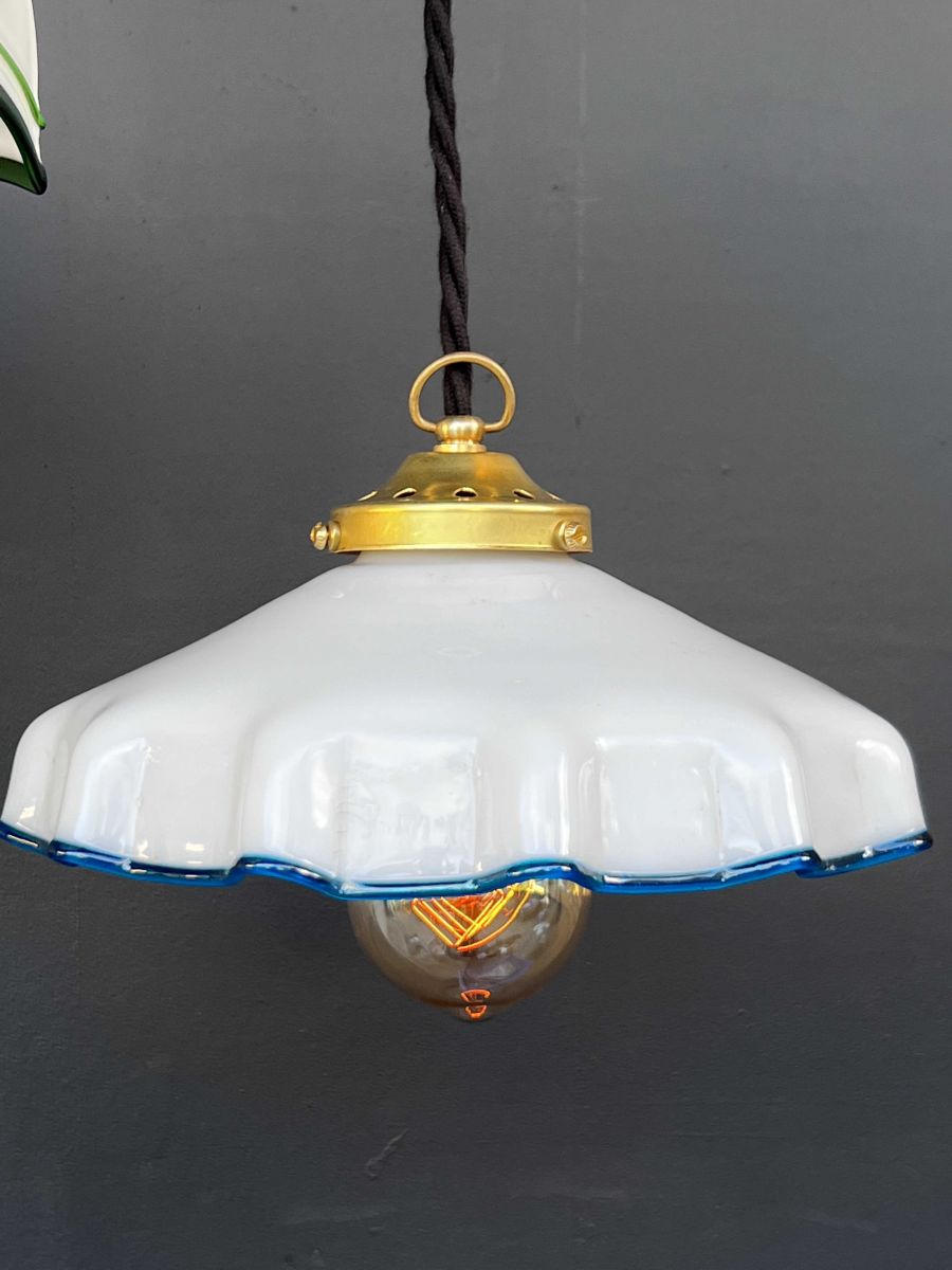 1 abat jour suspention so chic opaline lampe vintage – Image 13
