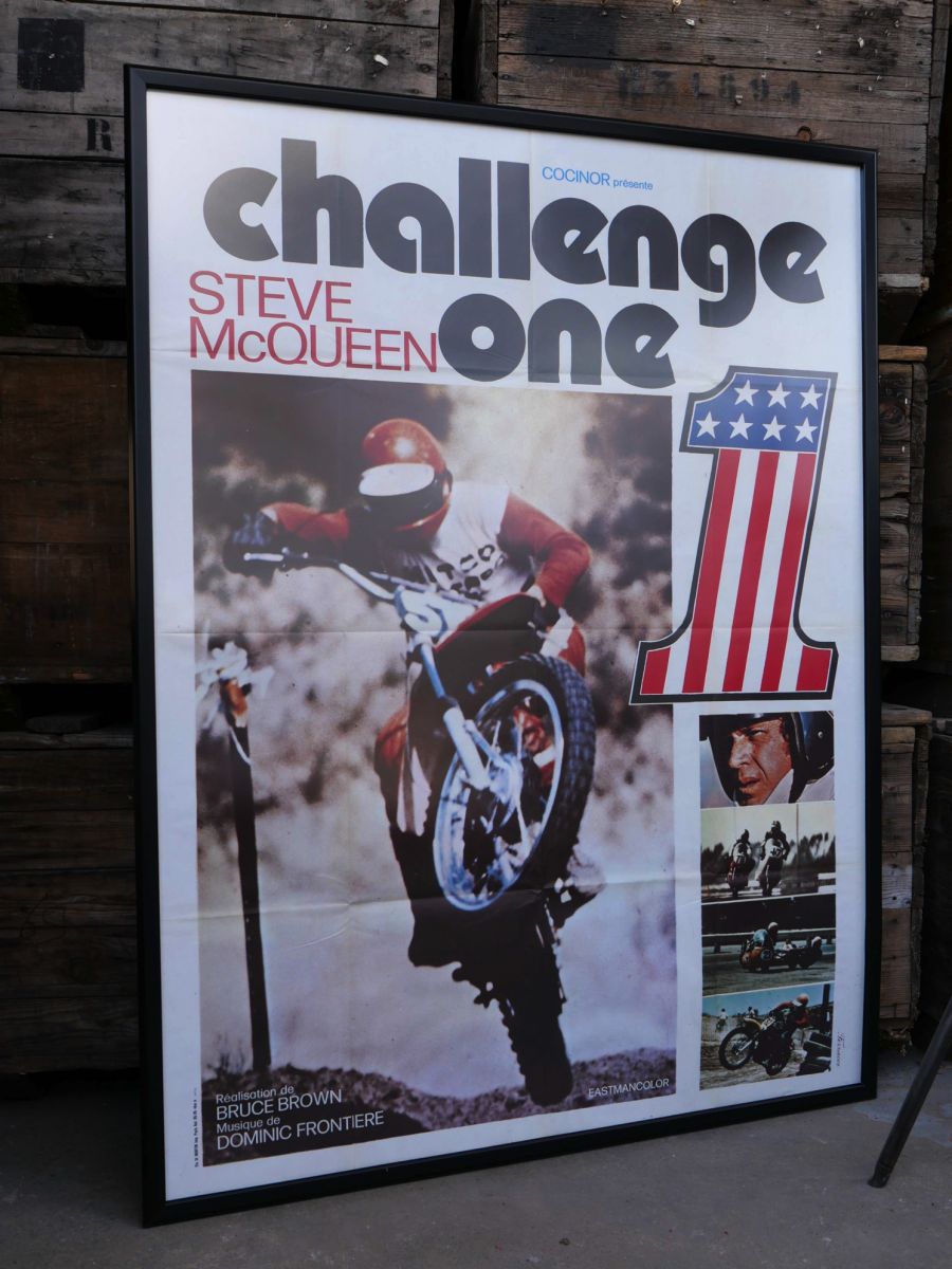 Steve McQUEEN grand cadre avec affiche cinema originale – Image 3