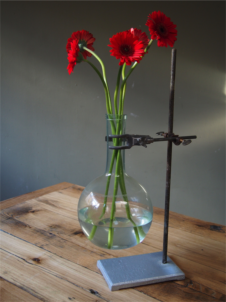 pied de laboratoire verrerie ancienne fiole – Image 2