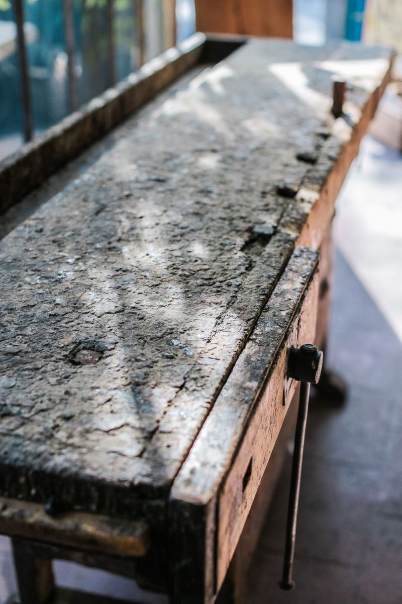 etabli menuisier industriel poste de travail patine d'origine – Image 4