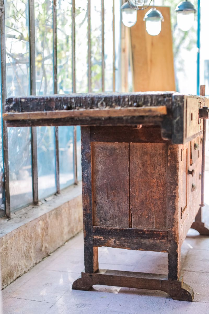 etabli menuisier industriel poste de travail patine d'origine – Image 5