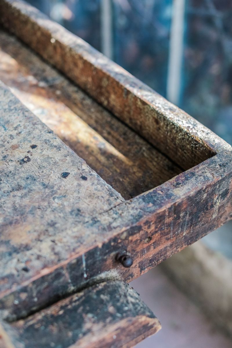 etabli menuisier industriel poste de travail patine d'origine – Image 10