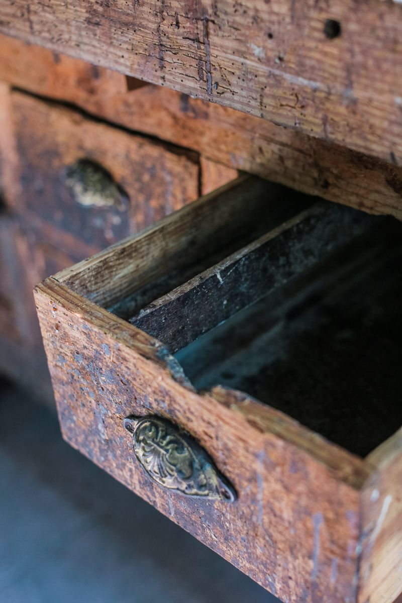 etabli menuisier industriel poste de travail patine d'origine – Image 11