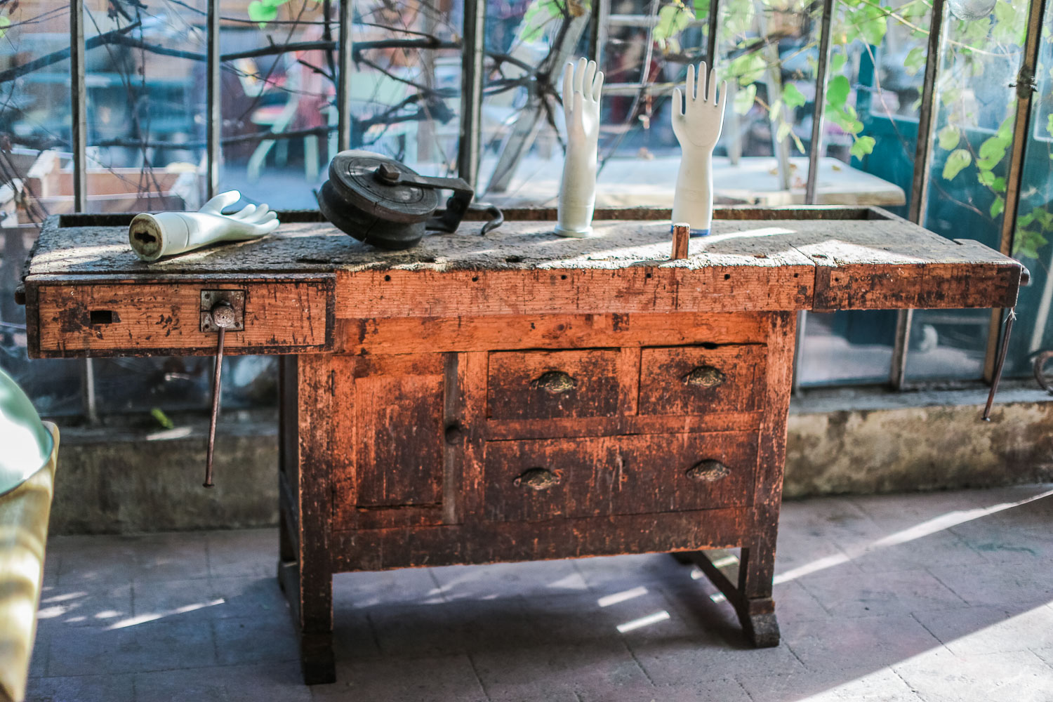 etabli menuisier industriel poste de travail patine d'origine – Image 14