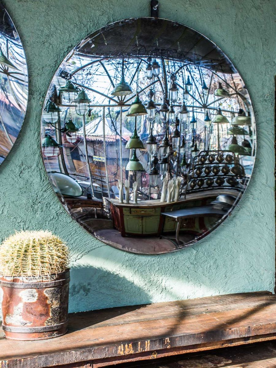 ancien grand miroir convexe 120 cm – Image 2