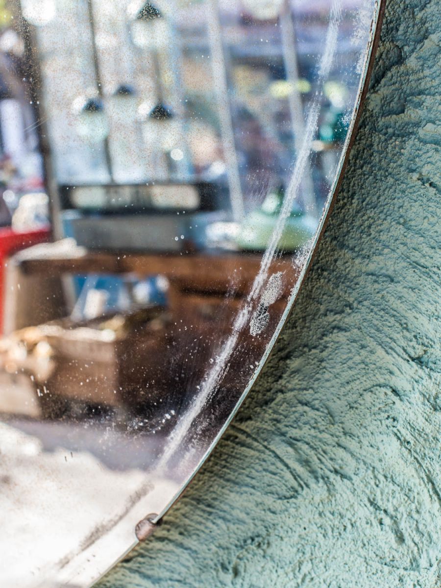 ancien grand miroir convexe 120 cm – Image 5