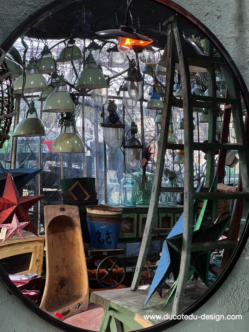 ancien grand miroir convexe 120 cm – Image 3