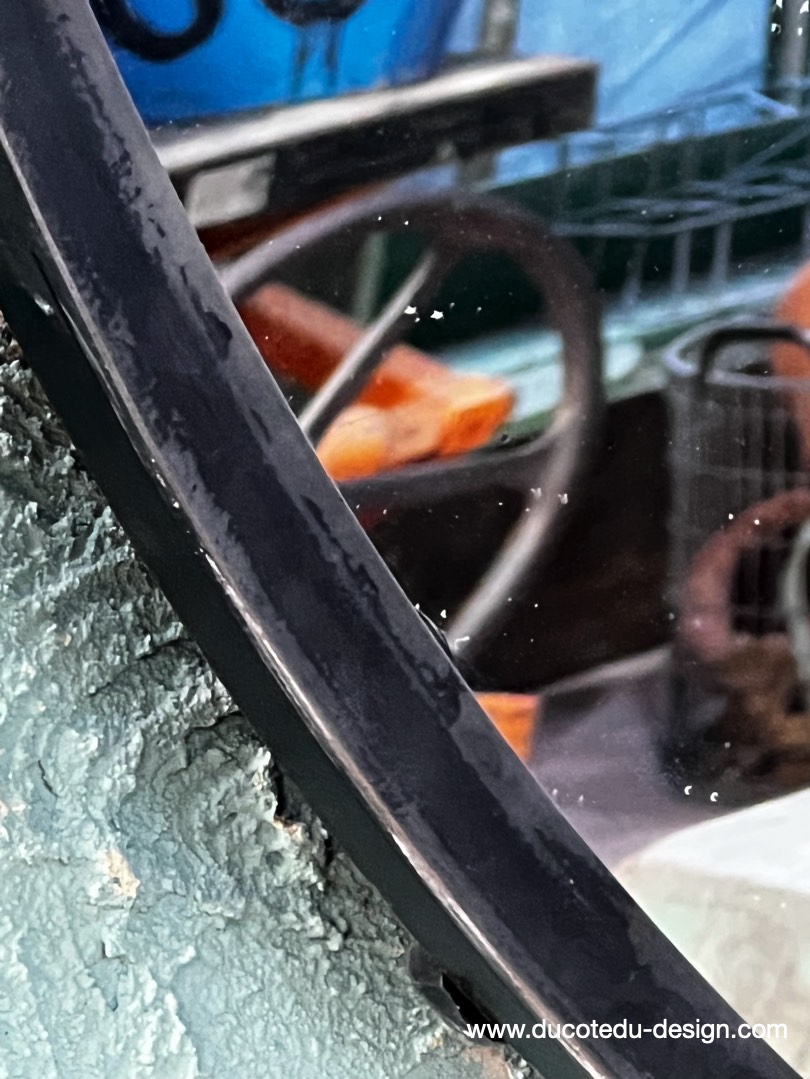 ancien grand miroir convexe 120 cm – Image 5