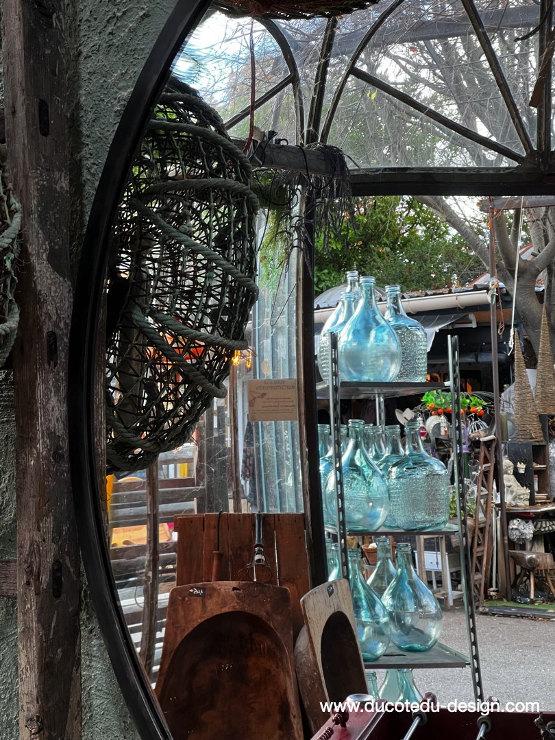 ancien grand miroir convexe 120 cm – Image 7