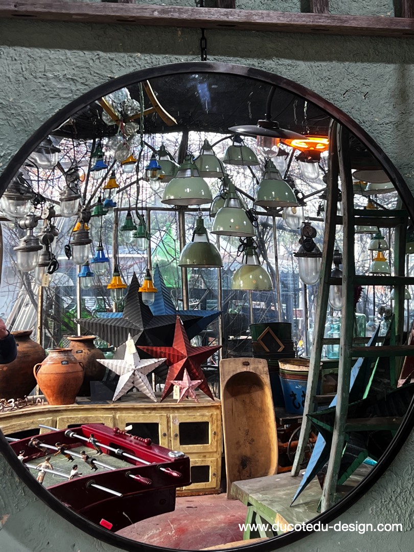 ancien grand miroir convexe 120 cm – Image 10