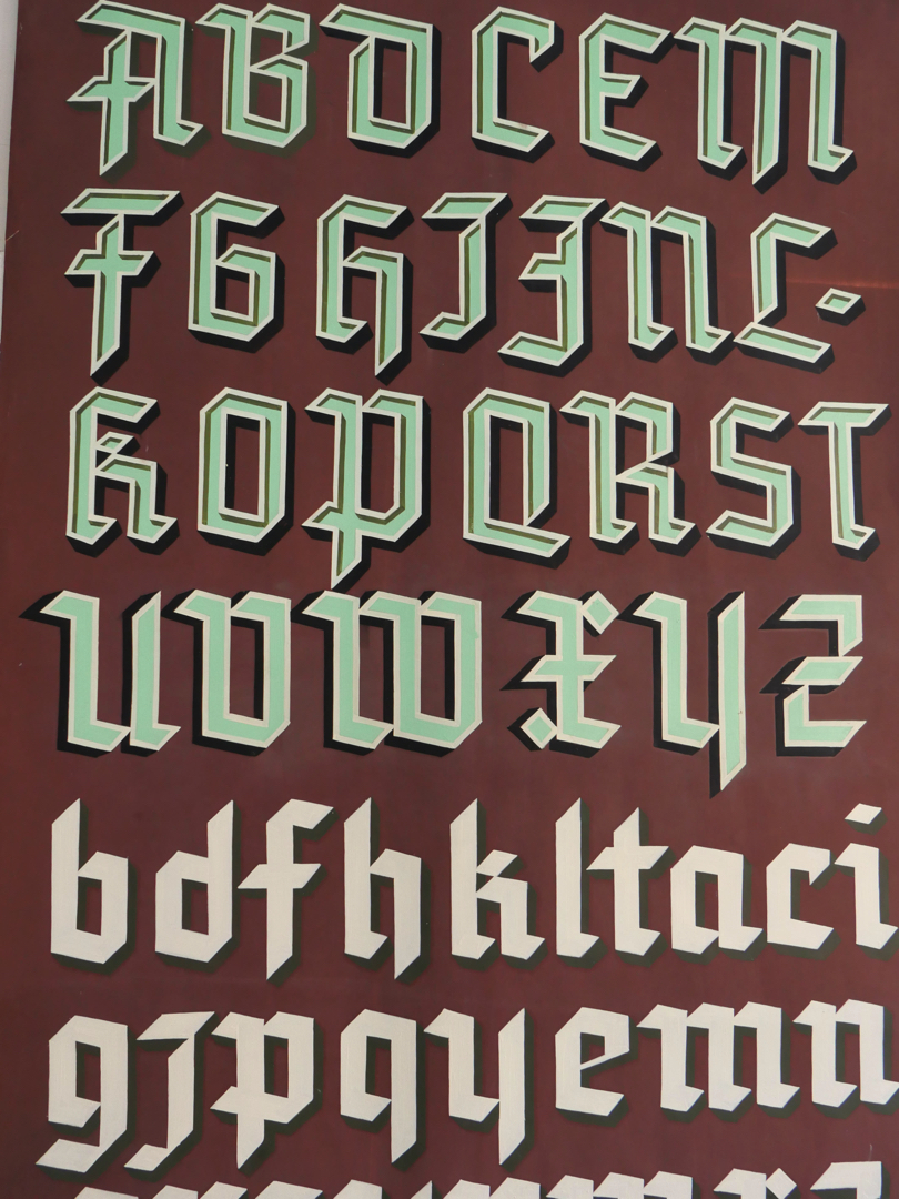 ancien abecedaire affiche de presentation peintre en lettres – Image 7