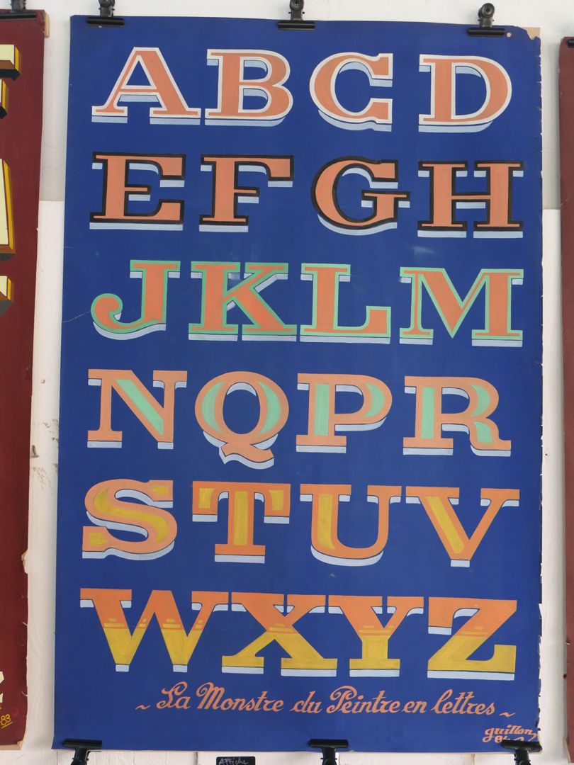 ancien abecedaire affiche de presentation peintre en lettres – Image 2