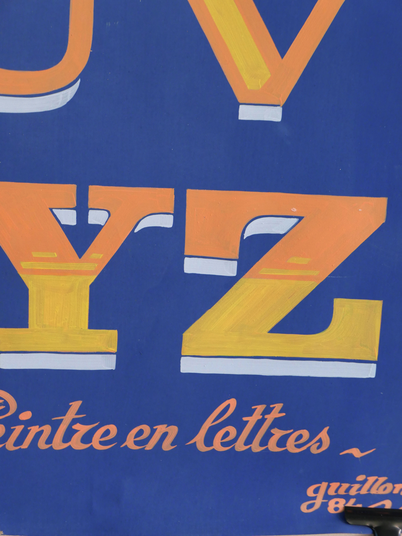 ancien abecedaire affiche de presentation peintre en lettres – Image 6