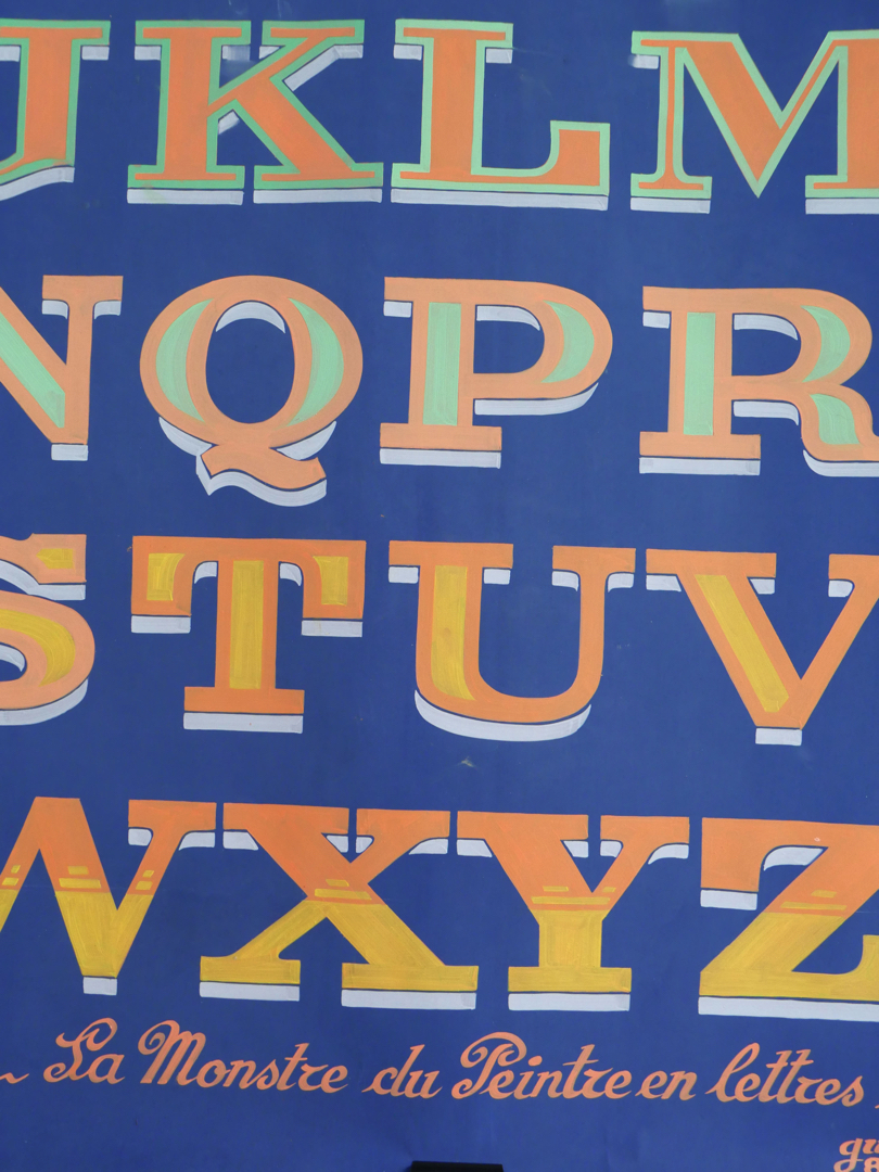 ancien abecedaire affiche de presentation peintre en lettres – Image 7