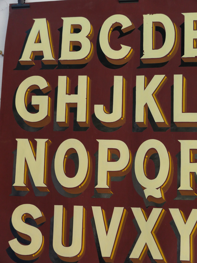 ancien abecedaire affiche de presentation peintre en lettres – Image 5