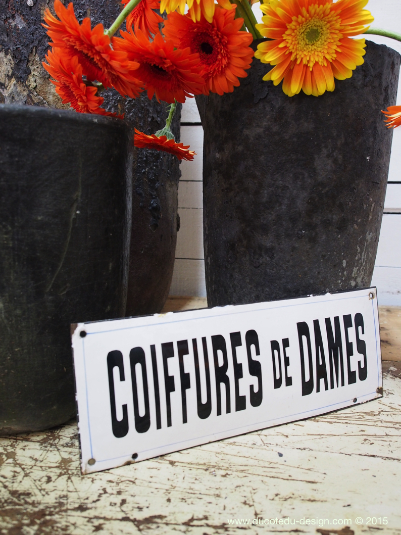 enseigne coiffures de dame emaillée – Image 3