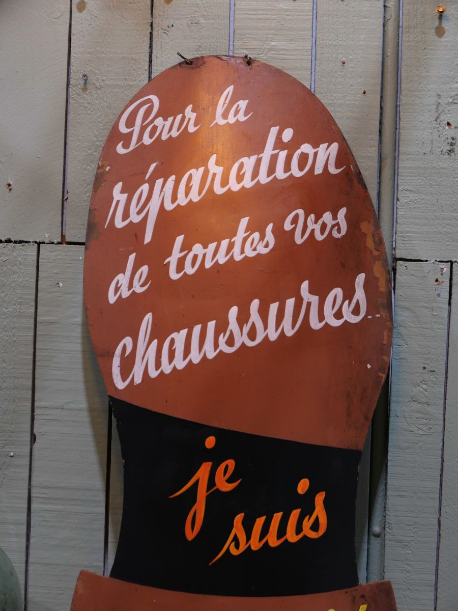 Ancienne enseigne cordonnier peinte a la main – Image 3