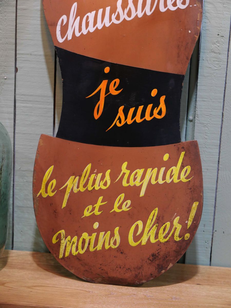 Ancienne enseigne cordonnier peinte a la main – Image 4