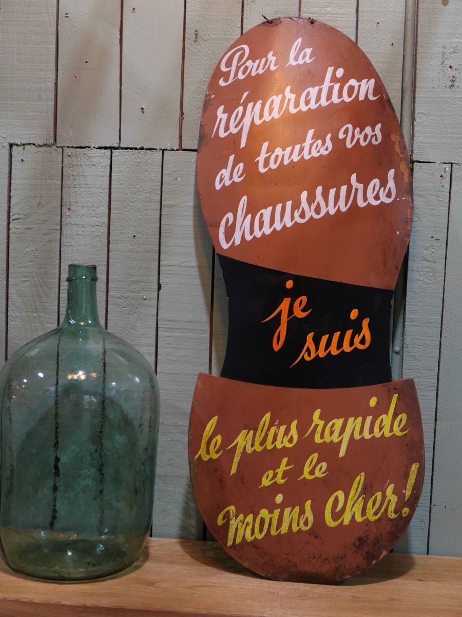 Ancienne enseigne cordonnier peinte a la main – Image 5