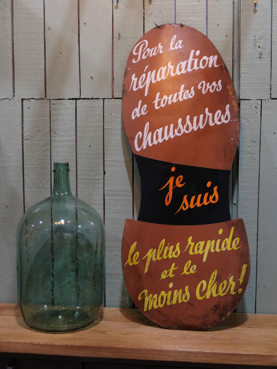 Ancienne enseigne cordonnier peinte a la main – Image 6
