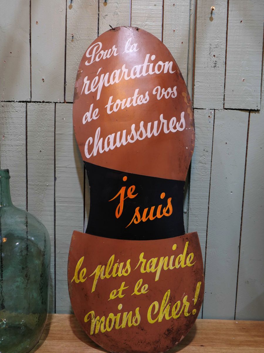 Ancienne enseigne cordonnier peinte a la main – Image 8