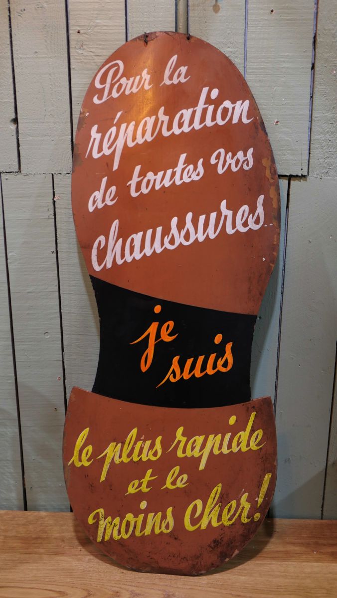 Ancienne enseigne cordonnier peinte a la main – Image 12