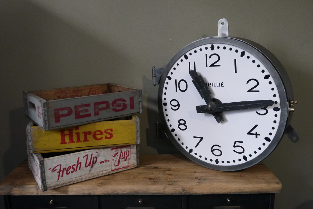 ancienne grande horloge de gare Brillié cadran emallé – Image 3