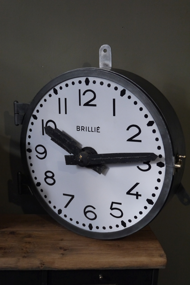 ancienne grande horloge de gare Brillié cadran emallé – Image 4