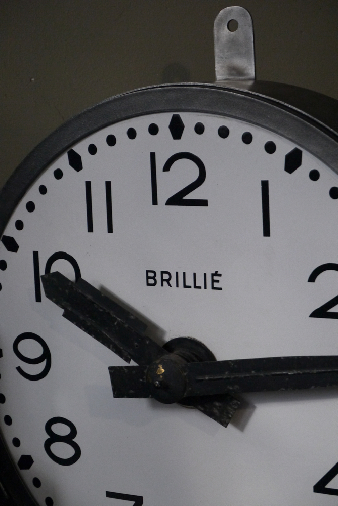 ancienne grande horloge de gare Brillié cadran emallé – Image 5