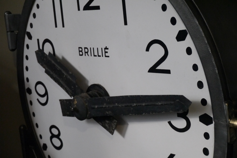 ancienne grande horloge de gare Brillié cadran emallé – Image 6