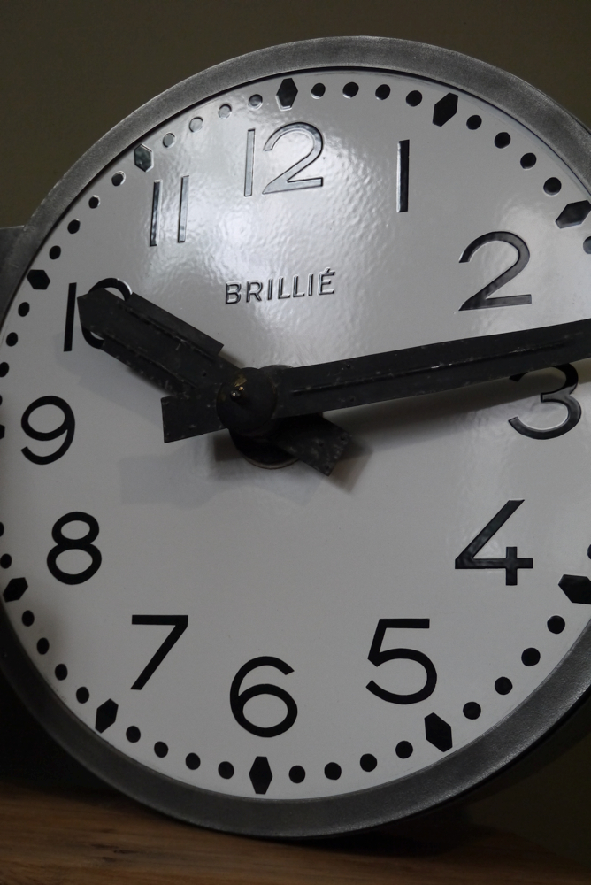 ancienne grande horloge de gare Brillié cadran emallé – Image 13