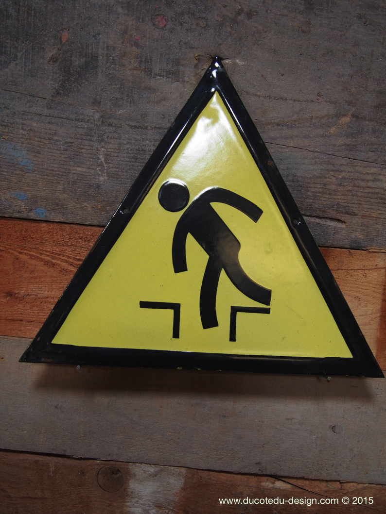 Ancienne plaque emaillée d'usine danger – Image 2