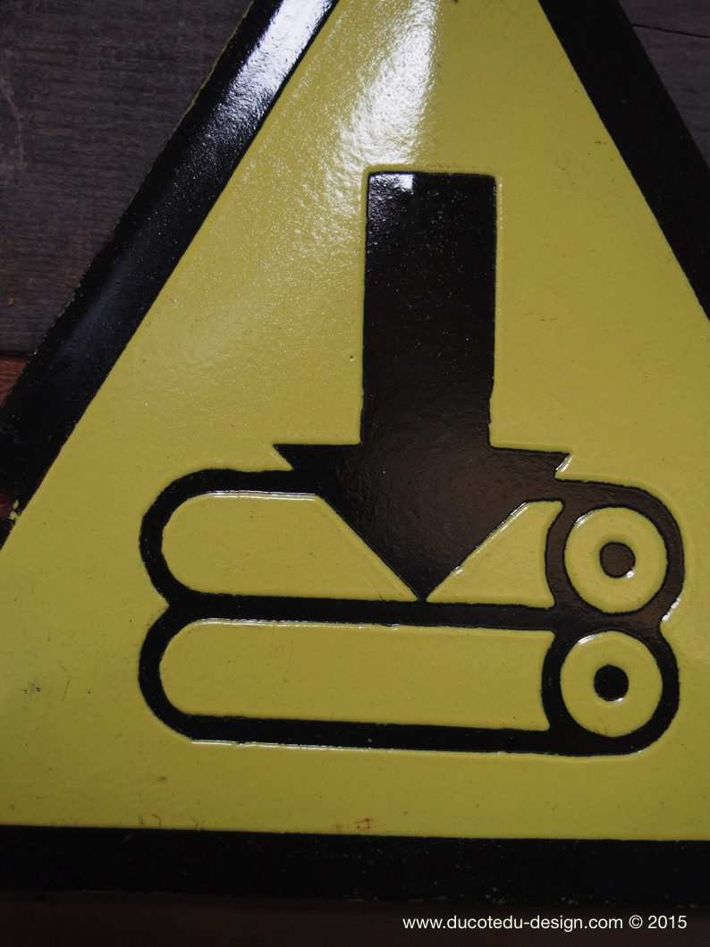 Ancienne plaque emaillée d'usine danger – Image 3