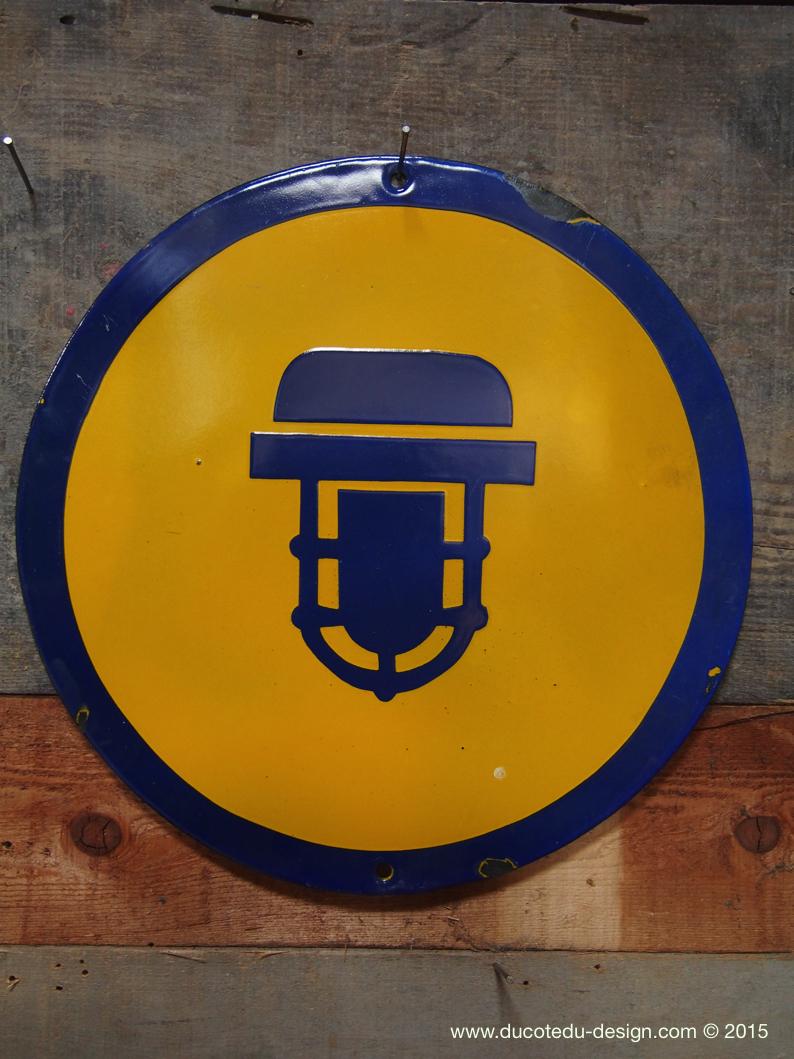 Ancienne grande plaque emaillée d'usine danger – Image 2