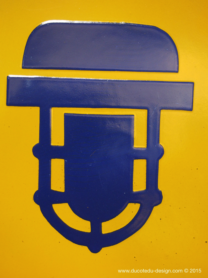 Ancienne grande plaque emaillée d'usine danger – Image 3