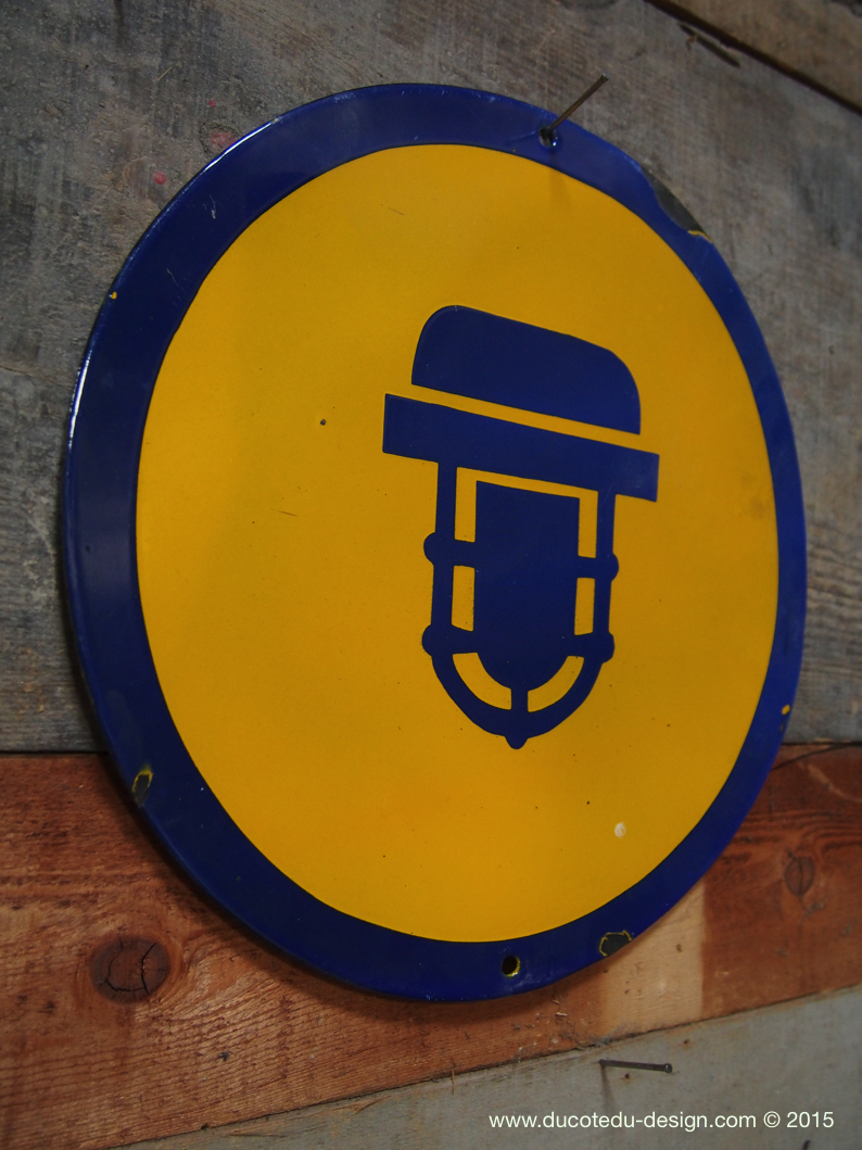 Ancienne grande plaque emaillée d'usine danger – Image 4