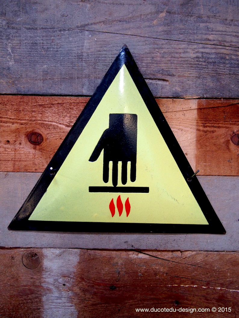 Ancienne plaque emaillée d'usine danger – Image 2