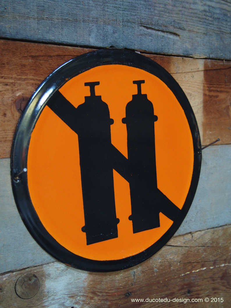 Ancienne plaque emaillée d'usine danger – Image 2