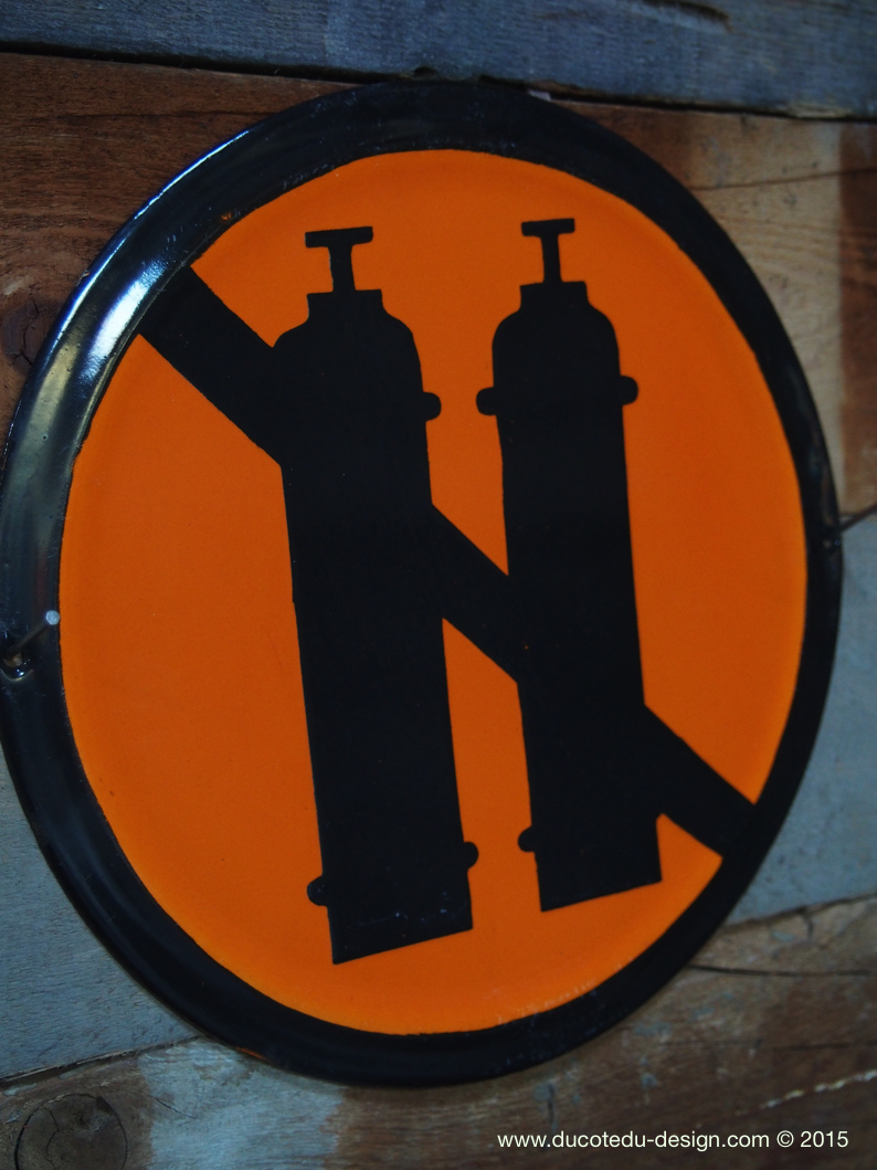 Ancienne plaque emaillée d'usine danger – Image 3