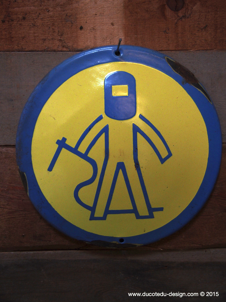 Ancienne plaque emaillée d'usine danger – Image 2