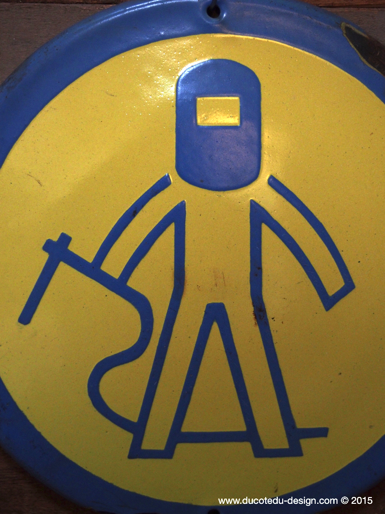 Ancienne plaque emaillée d'usine danger – Image 3