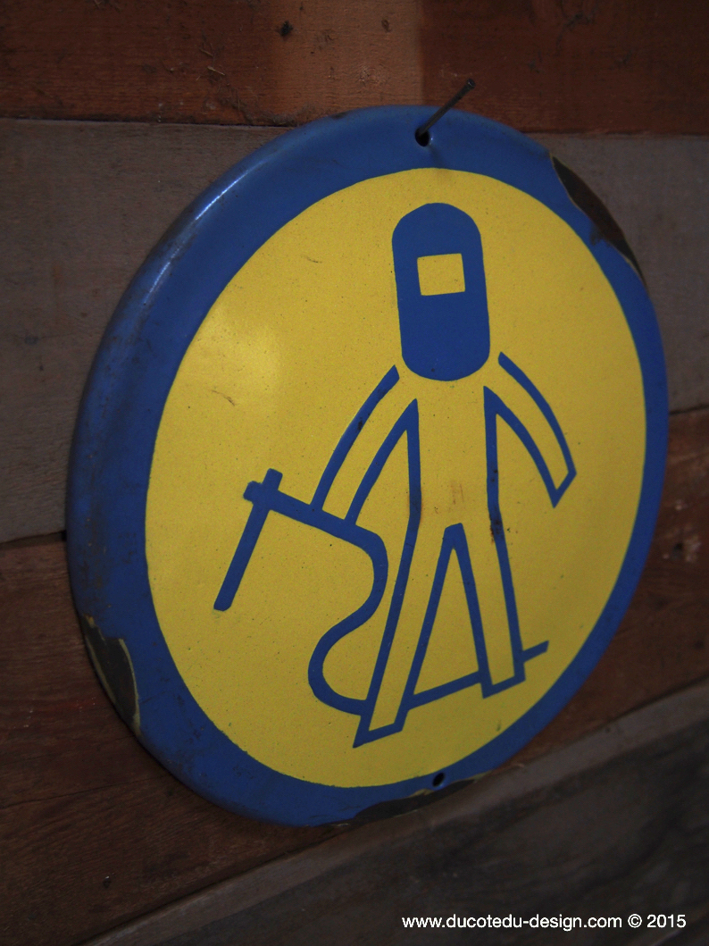 Ancienne plaque emaillée d'usine danger – Image 5