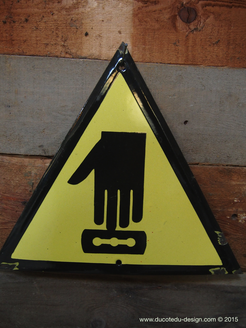 Ancienne plaque emaillée d'usine danger – Image 2