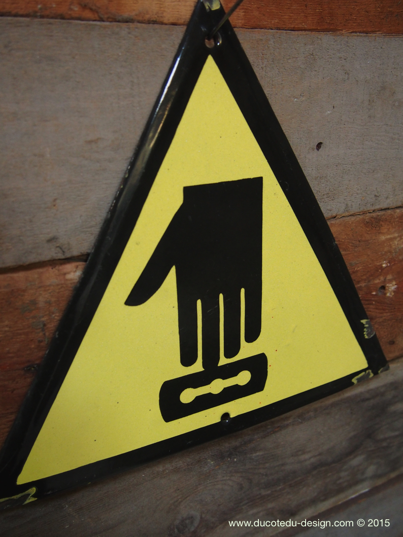 Ancienne plaque emaillée d'usine danger – Image 4